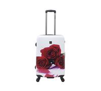 Koffer SAXOLINE "Roses", Gr. B/H/T: 44cm x 67cm x 24cm, weiß (weiß, rot), Koffer, mit praktischen Tragegriffen (85648410-0) weiß, rot