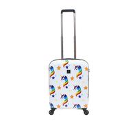 Koffer SAXOLINE "Unicorn", Damen, Gr. B/H/T: 39cm x 55cm x 20cm, weiß (weiß, blau), Polyester, Koffer, in tollem Einhorn-Design (56255834-0) weiß, blau