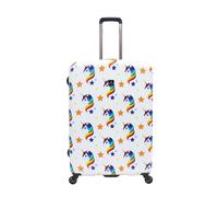 Koffer SAXOLINE "Unicorn", Gr. B/H/T: 51cm x 76cm x 28cm, bunt (weiß, mehrfarbig), Polyester, Koffer, mit praktischem Zahlenschloss (29453209-0) weiß, mehrfarbig
