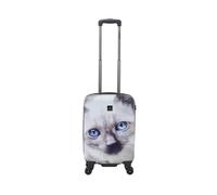 Koffer SAXOLINE "White Cat", Gr. B/H/T: 35cm x 54cm x 20cm, schwarz-weiß (weiß, schwarz), Polyester, Koffer, mit niedlichem Katzenmotiv (94824408-0) weiß, schwarz