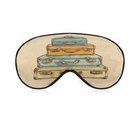 Koffer-Schlafmaske im Retro-Stil, Augenmaske, Augenmasken für Schlafmasken für Damen und Herren, Reiseaugenmaske, verstellbare Schlafmaske, Schlafmaske, Verdunkelung, niedliche Schlafmaske