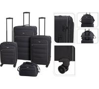 Koffer-Set 4tlg TRAVEL schwarz schwarz