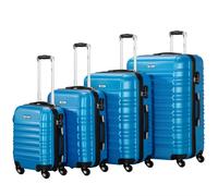 Koffer "Streifen", 4er Set, ABS Reisekoffer, mit Zahlenschloss Blau Blau