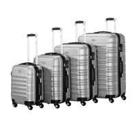 Koffer "Streifen", 4er Set, ABS Reisekoffer, mit Zahlenschloss Grau Grau