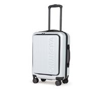 Koffer VALENTINO BAGS "LEXPLOR, 55 cm", Gr. B/H/T: 40cm x 55cm x 25cm 55 l, silber, Kunststoff, festlich, Koffer, Handgepäck-Trolley Reisegepäck Hartschalenkoffer Easy-Access Frontfach (90313428-0) si