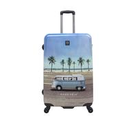 Koffer VOLKSWAGEN "Roadtrip", Gr. B/H/T: 51cm x 78cm x 28cm, blau (blau, grau), Koffer, mit trendigem Bulli-Print (91745747-0) blau, grau