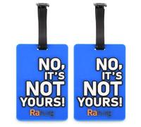 Kofferanhänger 2er Set aus PVC, mit Adresszeile & Spruch "NO, IT'S NOT YOURS!" - ca. 10,5×6,5 cm, Blau | Raburg Gepäckanhänger - blau Kunststoff 300156