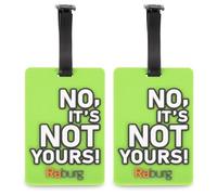 Kofferanhänger 2er Set aus PVC, mit Adresszeile & Spruch "NO, IT'S NOT YOURS!" - ca. 10,5×6,5 cm, Grün | Raburg Gepäckanhänger - grün Kunststoff 300157