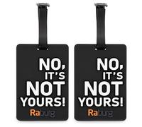 Kofferanhänger 2er Set aus PVC, mit Adresszeile & Spruch "NO, IT'S NOT YOURS!" - ca. 10,5×6,5 cm, Schwarz | Raburg Gepäckanhänger - schwarz Kunststoff 300155