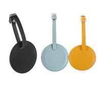 Kofferanhänger,3 Stück Gepäckanhänger aus PU-Leder,Koffer- & Taschenanhänger Kofferschilder Anhänger mit Ausweisfach, Namensanhänger für Flughafenbedarf und Geschäftsreisen