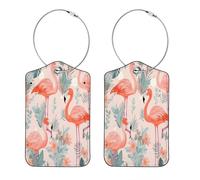 Kofferanhänger Flamingo Regenbogen PU Leder Kofferetiketten Reisegepäcketiketten 2 Stück