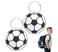 Kofferanhänger Flugreise, 2-Pcs Sichere Koffer-Tags Wasserdichte -Gepäck-Etiketten mit Stahlschlaufe und Name Adresse Tel-Karte für Reisetasche-Fußball