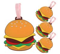 Kofferanhänger in Burgerform 4 Stück pack aus Pvc für Reisen