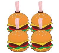 Kofferanhänger in Hamburgerform aus Pvc, 4 Stück pack für Reisen