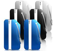 Kofferanhänger Koffer, Gepäckanhänger aus Aluminum, 6 Stück, Tags mit Namensschild Adressschild, Geeignet für Reisegepäck, Reisetasche Koffer, Taschen, Rucksäcke (Schwarz, Blau, Silber)