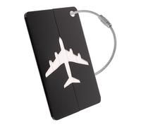 Kofferanhänger mit Adressschild, 1 Pack, in Schwarz, Aluminium Schild, für Flugreise, Kreuzfahrt, Metallgepäckanhänger, Namensschild Koffer, Adressanhänger, Taschenanhänger, Reise ID Etikett Aufhänger