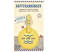 Kofferanhänger mit Adressschild | Gepäckanhänger aus Kunstleder | Mit Adressfeld zum Beschriften | Sea Salt Sun | Rund