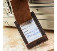 Taschenanhänger & Kofferanhänger aus Echtleder mit Sichtfenster - Adressanhänger für Koffer, Rucksack & Handgepäck - Gepäckanhänger in elegantem Design - Reisekoffer Zubehör