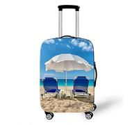 Kofferschutzhülle Elastisch Kofferhülle 18-32 Zoll, Mateju Strand-Szenerie Gepäck Cover Reisekoffer Hülle Trolley Case Schutzhülle Luggage Cover Waschbare Staubdichte Kofferbezug (M,Sandstrand)