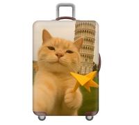 KofferschutzhüLle Elastisch KofferhüLle 18-32 Zoll,Tier Buchstabe GepäCk Cover Reisekoffer HüLle Trolley Case SchutzhüLle Luggage Cover Waschbare Staubdichte Kofferbezug (Katze,M(22-24 Zoll))
