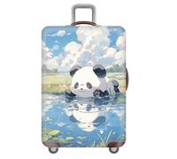 KofferschutzhüLle KofferhüLle,Kratzfest Staubdicht ReisegepäCkhüLle,Elastisch Luggage Cover,Waschbare Trolley SchutzhüLle,Personalisierte Koffer Accessoires Und GepäCkhüLlen (Panda,S(18-21inch))