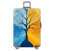 KofferschutzhüLle KofferhüLle,Kratzfest Staubdicht ReisegepäCkhüLle,Elastisch Luggage Cover,Waschbare Trolley SchutzhüLle,Personalisierte Koffer Accessoires Und GepäCkhüLlen (Baum,M(22-24inch))