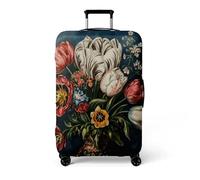 Kofferschutzhülle L Weiße Pflanzen Waschbar,Suitcase Cover Für Kinder Und Erwachsene,Elastischer Spandex-Koffer-Protector,Koffer-Abdeckungen