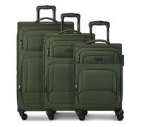 Kofferset SMARTBOX "Edition 04 4 Rollen Kofferset 3-teilig mit Dehnfalte", Herren, grün (oliv), Polyester, Koffer-Sets (43694024-0) oliv