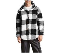 KOG Fleecejacke Herren Winterjacke Fashion Fleecepullover Solid Bekleidung Männer Kapuzenpullover übergangsjacke Wollmantel College Jacke Wanderjacke Motorrad Jacke Bikerjacke Schwarz 5XL