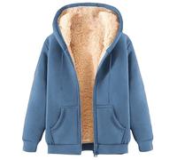 KOG Fleecejacke Herren Winterjacke Mode Fleecepullover Einfarbige Streetwear Männer Herbstjacke übergangsmantel Sweatjacke Wanderjacke Zipper Jacke Bikerjacke Softshelljacken Hellblau 5XL
