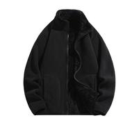 KOG Fleecejacke Herren Wintermantel Warme Cordjacke Laufjacke Einfarbig Oberteil Jungen Winterjacke übergangsjacke Softshelljacke Puffer Jacke Bomberjacke Teddy Jacken Fleecejacke Schwarz 5XL