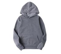KOG Hoodie Damen Baumwolle Hooded Sweatshirt Einfarbig Sweatshirt mit Kapuze Elegant Bekleidung Teenager Mädchen Pullover Warm Oberteile Retro Casual Slim Fit Hoodies Dunkelgrau L