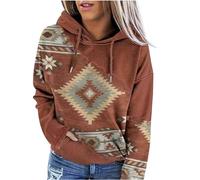 KOG Hoodie Damen Baumwolle Hoodies Tie-Dye Muster Hooded Sweatshirt Warm Teenager Mädchen Oberteil Elegante Kleidung Freizeit Frau Elegant Oversize Pullover Angebote des Tages Heute Kaffee M