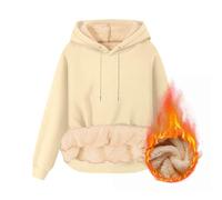 KOG Hoodie Damen Fleecepullover Kapuzenpullover Einfarbig Sweatshirt mit Kapuze Basic Oberteile Frauen Oberteil Fashion Amazon Essentials Damen Locker Kleidung Outlet Angebote Beige XL