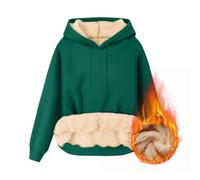 KOG Hoodie Damen Fleecepullover Sweatshirt mit Kapuze Einfarbige Hoodies Mode Kleidung Frauen Pullover Oberteil Winter Teenager Mädchen Slim Fit Bekleidung Amazon Gutschein Grün 3XL