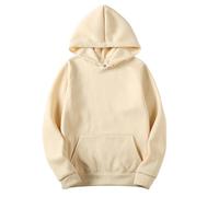 KOG Hoodie für Damen Baumwolle Hoodies Einfarbig Sweatshirt mit Kapuze Elegant Bekleidung Teenager Mädchen Oberteil Warmes Langarmshirt Warme Frauen Retro Regular Oberteile Khaki 3XL