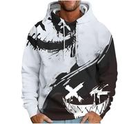 KOG Hoodie für Herren Casual Kapuzenpullover Tie-Dye Muster Hooded Sweatshirt Warmes Kapuzenjacke Streetwear Pullover Herbst Junge Warme Slim Fit Kleidung Baumwolle Oberteil Weiß 3XL