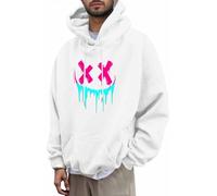 KOG Hoodie für Herren Warmes Kapuzenpullover Tie-Dye Muster Hoodies Basic Streetwear Hooded Sweatshirt Winter Oberteile Warm Jungen Fashion Oversize Pullover Baumwolle Oberteil Weiß M