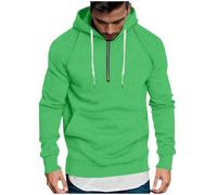 KOG Hoodie Herren 2025 Hooded Sweatshirt Einfarbig Sweatshirt mit Kapuze Basic Jungen Kapuzenjacke Winter Hoodies Warm Teenager Casual Lose Streetwear Baumwolle Pullover Mintgrün 4XL