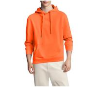 KOG Hoodie Herren Basic Hooded Sweatshirt Einfarbige Kapuzenpullover Mode Teenager Kleidung Herbst Langarmshirt Warmes Junge Casual Oversized Streetwear Baumwolle Bekleidung Orange S