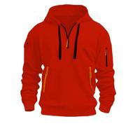 KOG Hoodie Herren Casual Kapuzenpullover Einfarbig Hoodies Winter Sweatshirt mit Kapuze Teenager Pullover Herbst Kleidung Mode Junge Freizeit Oberteil Baumwolle Bekleidung Rot 5XL