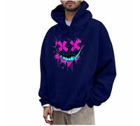 KOG Hoodie Herren Casual Kapuzenpullover Grafik Drucken Sweatshirt mit Kapuze 2025 Kleidung Teenager Oberteil Basic Pullover Warm Junge Fashion Kapuzenjacke Baumwolle Langarmshirt Marine L