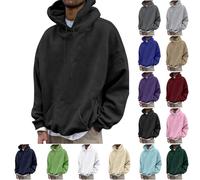 KOG Hoodie Herren Freizeit Hoodies Einfarbige Hooded Sweatshirt Mode Sweatshirt mit Kapuze Kapuzenjacke Warmes Oberteile Warm Männer Herbst Oberteil Baumwolle Streetwear Schwarz L