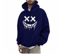 KOG Hoodie Herren Freizeit Sweatshirt mit Kapuze Tie-Dye Muster Hoodies Fashion Kleidung Jungen Streetwear Winter Hooded Sweatshirt Männer Mode Lose Pullover Baumwolle Oberteil Marine M