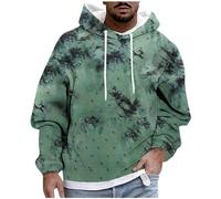 KOG Hoodie Herren Herbst Hoodies Grafik Drucken Hooded Sweatshirt Warm Streetwear Junge Sweatshirt mit Kapuze Kapuzenpullover Freizeit 2025 Kapuzenjacke Baumwolle Langarmshirt Grün L