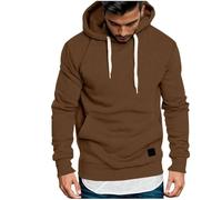 KOG Hoodie Herren Mode Hoodies Solid Sweatshirt mit Kapuze Winter Oberteil Teenager Kapuzenpullover Warmes Langarmshirt Basic 2025 Oversize Kapuzenjacke Baumwolle Bekleidung Braun XL