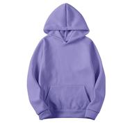 KOG Hoodie Herren Warme Hoodies Einfarbige Hooded Sweatshirt Fashion Kleidung Männer Sweatshirt mit Kapuze Casual Pullover Herbst Junge Warm Locker Oberteil Baumwolle Kapuzenjacke Lila L