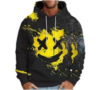 KOG Hoodie Herren Warmes Sweatshirt mit Kapuze Grafik Kapuzenpullover Mode Kapuzenjacke Hoodies Warme Pullover Freizeit Jungen Winter Oversized Langarmshirt Baumwolle Kleidung Schwarz M