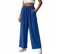 KOG Leinenhose Damen 2026 Sommerhosen Baumwolle Leinen Cargohosen Musselin Frauen Jogginghosen Einfarbig Retro Laufhose Boulderhose Langlaufhose Slim Fit Breites Hosen Schlaghose Fahrrad Regenhose