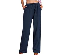 KOG Leinenhose Damen Hose 2026 Sommerhose Leinen Cargohosen Leichte Teenager Mädchen Jogginghosen High Waist Loungehose Sporthose Schlaghosen Slim Fit Karierte Hose Fahrrad Regenhose Wanderhosen